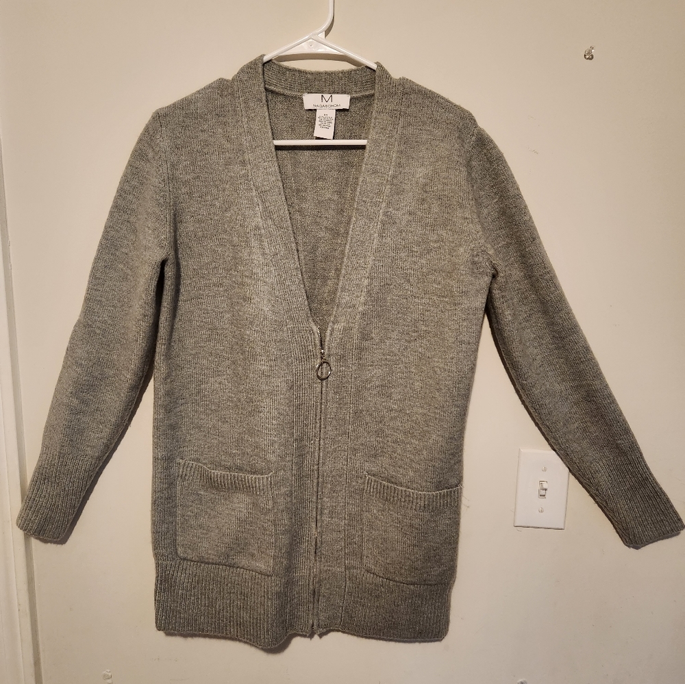 Gray zip up cardigan